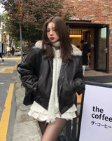 Kati Real Raccoon Fur Leather Jacket