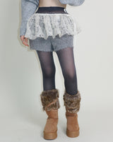 Kina Bendable Angora Fur Micro Shorts (Angora Fur Fabric)