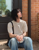 ベルナラインカラーニットショートスリーブTシャツ