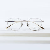 Knouun Round titanium glasses CODE. 102. B Silver N Gold
