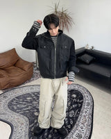 パークワッフルフィンガーホールクロップ長袖Tシャツ