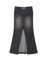 DENIM LONG SKIRT(BLACK)