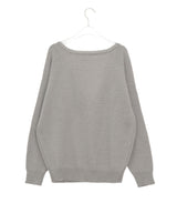 バスティン ルーズフィット ボタン ディープ Vネック ニット