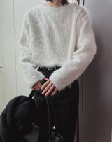 Local shoulder chain hairy knit