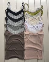 Curren Lace Ribbed Sleeveless Top