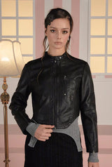 Bella leather jacket - black