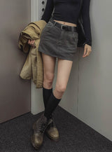 Bestie Low-rise Cotton Skirt (+belt set)