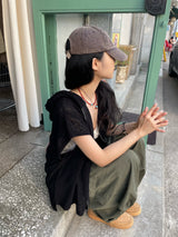 Knit Vest Hood Zip-Up