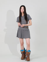 STRIPE COLLAR TEE (LIGHT PURPLE)