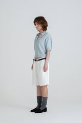 Vanilla frill knit_skyblue