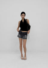 [MADE] Tata Distressed Denim Shorts