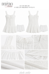 White Bustier Punching Dress Set