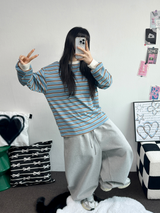 BELT SNAP POINT BALLOON TRAINING PANTS 🩶🖤🤍3COLOR