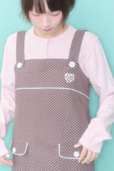 ドーリーボタンミニドレス (BROWN)