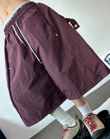 HIGH QUALITY💜SNAP NYLON BERMUDA PANTS 💚🤍🤎🖤6COLOR