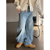 [Unisex] Curve dart wide denim pants