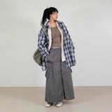 TWO-POCKET CHECKERED SHIRT (BLUE)