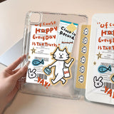 ショッピング キャット イラストレーション iPad ケース