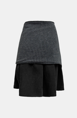 Knit Warmer Pintuck Midi Skirt