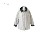 Rumber Check Color Matching Overfit Hood Padding Jumper