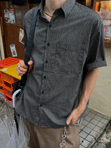 リニアストライプショートスリーブシャツ – M/L (3 Colors)