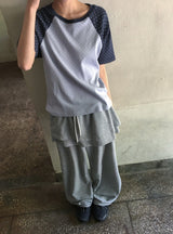ジェヒンワイドバンディングスカートパンツ