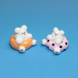 ピンクうきわわんちゃんのオブジェ