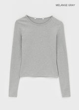 [B-BASIC] ソフトフリースラウンドネック長袖Tシャツ (2SIZE)