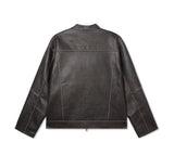 Bleed Washed Leather Biker Jacket