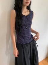Uta Wavy Flower Punching Layered Sleeveless