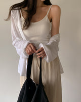 Fillet linen hooded cardigan