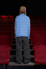 STITCH RUGBY POLO KNIT / SKY BLUE