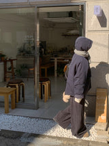 Pump Check Color Matching Hood Bomber Padding Jumper