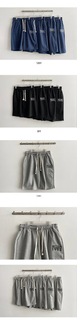 [L~3XL] パッドエンブロイダリーバンドショーツ