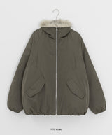 Viewpass High Neck Fur Bomber Jacket