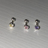 [925silver] カラーキュービックピアス (3color)