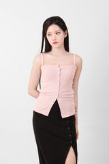 ボタンノースリーブトップス Pink