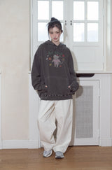 Hello Flower Pigment Hoodie