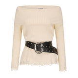 Lucid Cutting Off-Shoulder Knit