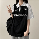 ENLO ツーラインカラーリングカラー半袖Tシャツ
