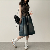 Motsu Check Side String Short Sleeve Shirt