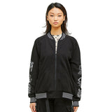 Longevity embroidery bomber jacket (Black)