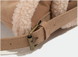 Suede Leather Fleece Poggle Bag Belted Women's Shoulder Bag Fleece Bag