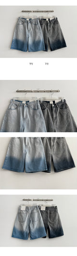 [S~2XL] ビフィグラデーションデニムショーツ