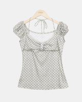 Swen Check Halter Blouse