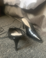 Valenti Long Strap Stiletto Mule (black)