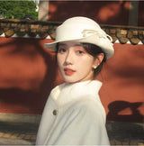 Wool Ribbon Bonnet Hat