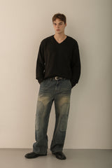 Washed Carpenter Pocket Pants