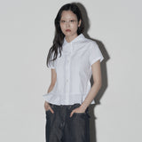 ピンタックブラウス (white)