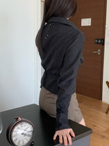 ポイズンラインバックバックルロングスリーブシャツ